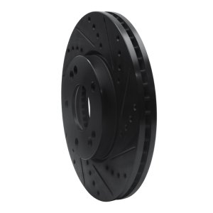 Kia Rondo Brake Rotor (1) - Front Right - R1 Concepts - Drilled & Slotted - Black - `07-`10